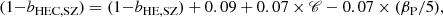 $$ \begin{aligned} (1{-}b_{\rm HEC,SZ})=(1{-}b_{\rm HE,SZ})+0.09+0.07\times \fancyscript {C}-0.07\times (\beta _{\rm P}/5), \end{aligned} $$