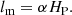 $$ \begin{aligned} l_{\rm m} = \alpha H_{\rm P} . \end{aligned} $$
