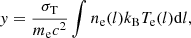 $$ \begin{aligned} { y} = \frac{\sigma _\mathrm{T} }{m_\mathrm{e} c^2}\int n_\mathrm{e} (l)k_\mathrm{B} T_\mathrm{e} (l)\mathrm{d} l, \end{aligned} $$