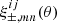 $ \xi_{\pm,mn}^{ij}(\theta) $