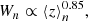 $$ \begin{aligned} W_n \propto \langle z \rangle _n^{0.85}, \end{aligned} $$