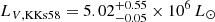 $ L_{V, \mathrm{KKs58}} = 5.02^{+0.55}_{-0.05} \times 10^6\,L_\odot $
