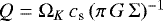 $Q = \Omega_{K}\,c_{\textrm{s}}\, (\pi\,G\,\Sigma)^{-1}$