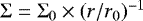 $\Sigma=\Sigma_{0}\times(r/r_{0})^{-1}$