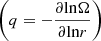 $ \left(q=- \frac{\partial\mathrm{ln} \Omega}{\partial \mathrm{ln} r}\right) $
