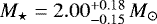 $M_{\star} = 2.00 ^{+0.18}_{-0.15}{\,M}_{\odot}$