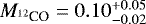 $M_{{^{12}\textrm{CO}}}=0.10^{+0.05}_{-0.02}$