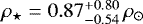 $\rho_{\star} = 0.87^{+0.80}_{-0.54} \, \rho_{\odot}$