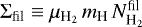 $\Sigma_{\textrm{fil}} \equiv \mu_{\textrm{H}_2}\, m_{\textrm{H}}\, N^{\textrm{fil}}_{\textrm{H}_2} $