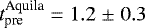 $t_{\textrm{pre}}^{\textrm{Aquila}} = 1.2 \;{\pm}\; 0.3 \,$