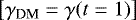 $\left[\gamma_{\textrm{DM}}\;{=}\;\gamma(t\;{=}\;1)\right]$
