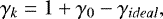 \[ \gamma_k=1+\gamma_0-\gamma_{ideal}, \]