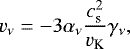 \begin{equation*}v_{\nu} = -3 \alpha_{\nu}\frac{c_{\textrm{s}}^2}{v_{\textrm{K}}} \gamma_{\nu}, \end{equation*}