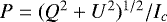 $P=(Q^2+U^2)^{1/2}/I_c$