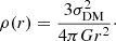 $$ \begin{aligned} \rho (r) = \frac{3\sigma _\mathrm{DM} ^2}{4\pi Gr^2}\cdot \end{aligned} $$
