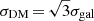 $ \sigma_{\mathrm{DM}}\,{=}\,\sqrt{3}\sigma_{\mathrm{gal}} $
