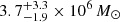 $ 3.7^{+3.3}_{-1.9} \times 10^6\,M_\odot $