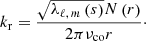 $$ \begin{aligned} k_{\mathrm{r} } = \frac{ \sqrt{\lambda _{\ell ,\,m}\left(s\right)} N\left(r\right)}{2{\pi }\nu _{\mathrm{co} } r}\cdot \end{aligned} $$