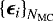 $\left\{\vec{\epsilon}_i\right\}_{N_{\textrm{MC}}}$