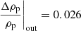 $ \left.\frac{\Delta \rho_{\mathrm{p}}}{\rho_{\mathrm{p}}}\right|_{\mathrm{out}}=0.026 $