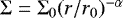 $\Sigma=\Sigma_{0} (r/r_0)^{-\alpha}$
