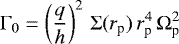 \begin{equation*}\Gamma_{0}= \left( \frac{q}{h} \right)^2 \, \Sigma(r_{\textrm{p}}) \, r_{\textrm{p}}^4 \, \Omega_{\textrm{p}}^2 \, \end{equation*}