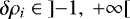 $~~\delta \rho_i \in \left] -1, ~+ \infty \right[$