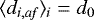 $\langle d_{i,\text{\emph{\textrm{af}}}}\rangle_i = d_0$