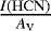$\frac{I(\mathrm{HCN})}{A_{\textrm{V}}}$