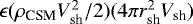 $\epsilon(\rho_{\textrm{CSM}}V_{\textrm{sh}}^2/2)(4\pi r_{\textrm{sh}}^2V_{\textrm{sh}})$