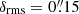 $ \delta_{\mathrm{rms}}=0{{\overset{\prime\prime}{.}}}15 $