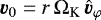 $\vec{v}_0 = r \, \Omega_{\textrm{K}} \, \hat{\vec{v}}_{\varphi}$