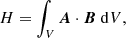 $$ \begin{aligned} H = \int _{{V}} \boldsymbol{A} \cdot \boldsymbol{B}\ {\mathrm{d}V}, \end{aligned} $$