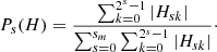 $$ \begin{aligned} P_{s}(H) = \frac{\sum _{k=0}^{2^s-1}\vert H_{sk} \vert }{\sum _{s=0}^{s_m}\sum _{k=0}^{2^s-1}\vert H_{s k}\vert }\cdot \end{aligned} $$
