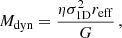 $$ \begin{aligned} {M_{\rm dyn}} = \frac{\eta \sigma _{\rm 1D}^{2}r_{\rm eff}}{G}\,, \end{aligned} $$
