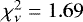 $\chi^2_{\nu} = 1.69$