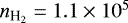 $n_{\textrm{H}_2}=1.1\times 10^5$