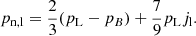 $$ \begin{aligned} p_{\rm n,l} = \frac{2}{3}(p_{\rm L} - p_B) +\frac{7}{9}p_{\rm L} j_{\rm l}. \end{aligned} $$