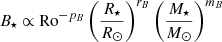 $$ \begin{aligned}&B_\star \propto \mathrm{Ro}^{-p_B}\left(\frac{R_\star }{R_\odot }\right)^{r_B}\left(\frac{M_\star }{M_\odot }\right)^{m_B} \end{aligned} $$