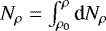 $N_{\rho}=\int_{\rho_0}^{\rho} \textrm{d}N_{\rho}$