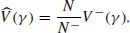$$ \begin{aligned} \widehat{V}(\gamma )=\frac{N}{N^-} V^-(\gamma ). \end{aligned} $$