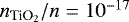 $n_{{\textrm{TiO}_2}}/n = 10^{-17}$