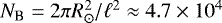 $ N_{\textrm{B}}= 2 \pi R_{\odot}^2/\ell^2 \approx 4.7 \times 10^{4}$