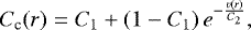 \begin{equation*}{C_{\textrm{c}}}(r)=C_1+(1-C_1) \, e^{-\frac{{\varv}(r)}{C_2}}, \end{equation*}