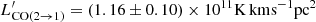 $ L^\prime_{\rm CO(2\rightarrow1)}=(1.16\pm0.10)\times10^{11}{\rm K}\, {\rm km} {\rm s}^{-1} {\rm pc}^2 $
