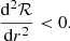 $$ \begin{aligned} \frac{\mathrm{d}^2\mathcal{R} }{\mathrm{d} r^2} < 0. \end{aligned} $$