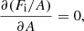 $$ \begin{aligned}&\frac{\partial (F_{\rm i}/A)}{\partial A} = 0, \end{aligned} $$