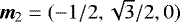 $\vec{m}_2=(-1/2,\sqrt{3}/2,0)$