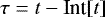 \begin{equation*}\tau=t-\text{Int}[t] \end{equation*}