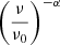 $ \left(\frac{\nu}{\nu_0}\right)^{-\alpha} $
